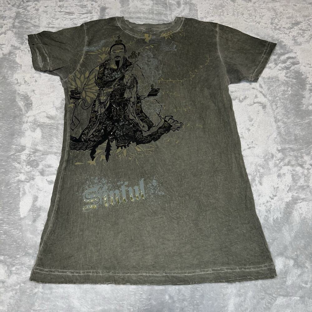 Sinful by Affliction Japanese Art Traditional Buddhist Monk Shirt L USA